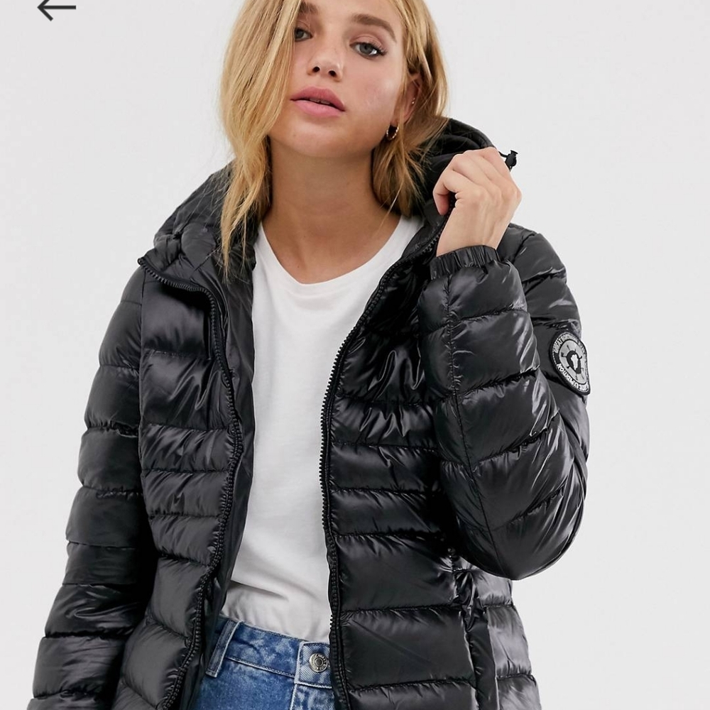 Brave Soul ASOS Padded Puffer Everett Black Jacket Small